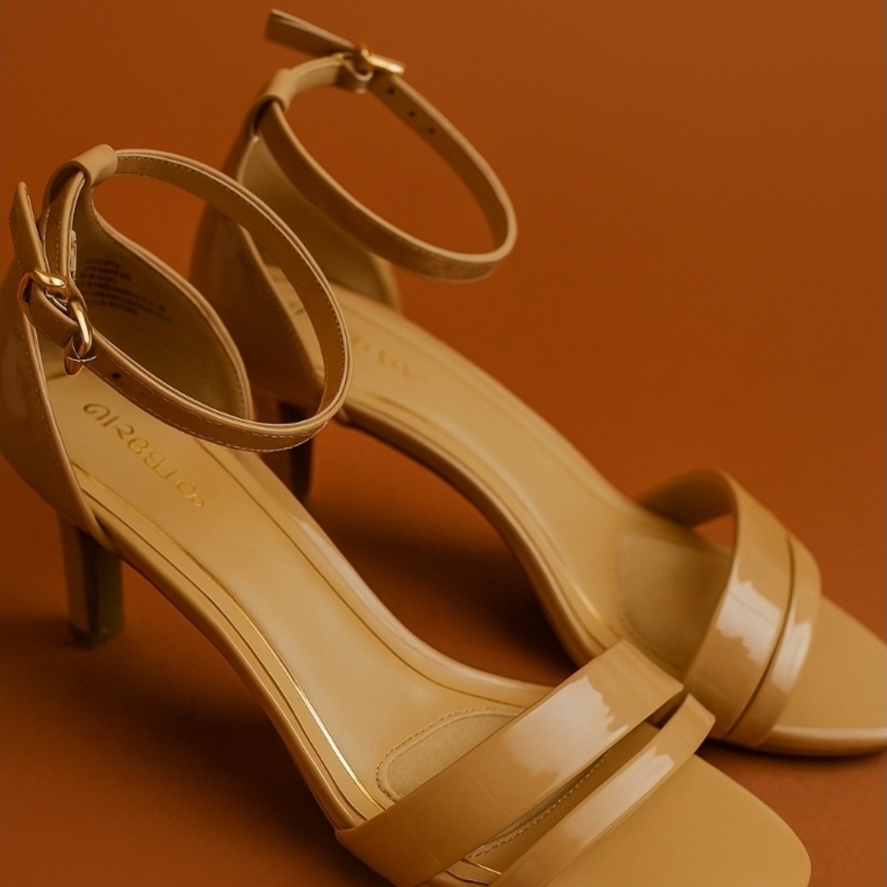 Chic Tan Ankle Strap Heels